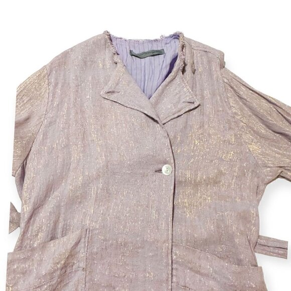Raquel Allegra Trench Coat in Lilac Metallic, Size 2/M New with tag - Picture 13 of 16